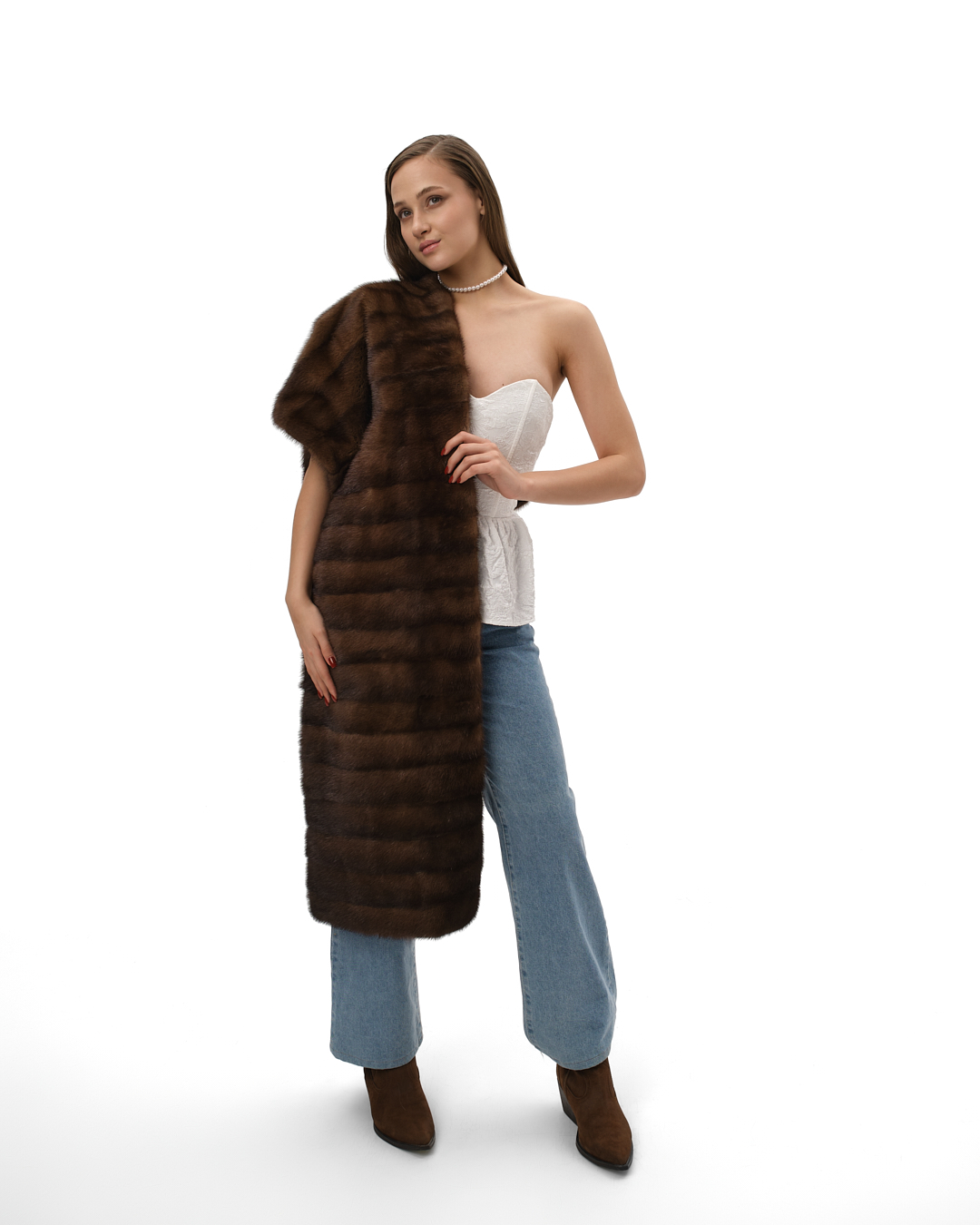 шарф из меха норки