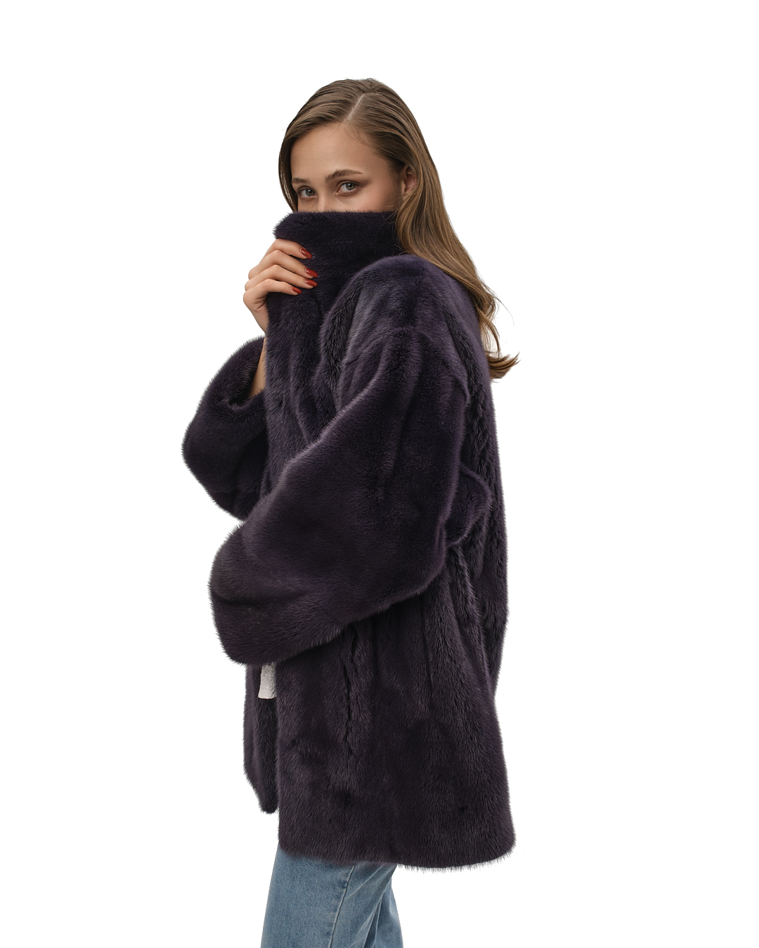 полупальто из меха норки