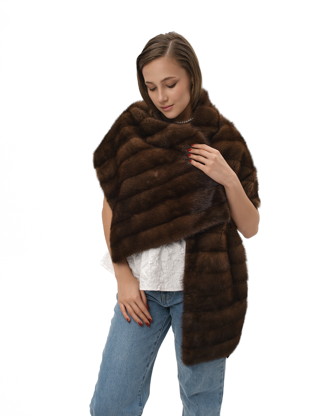 шарф из меха норки