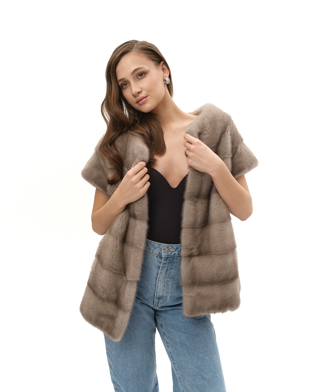 жилет из меха норки