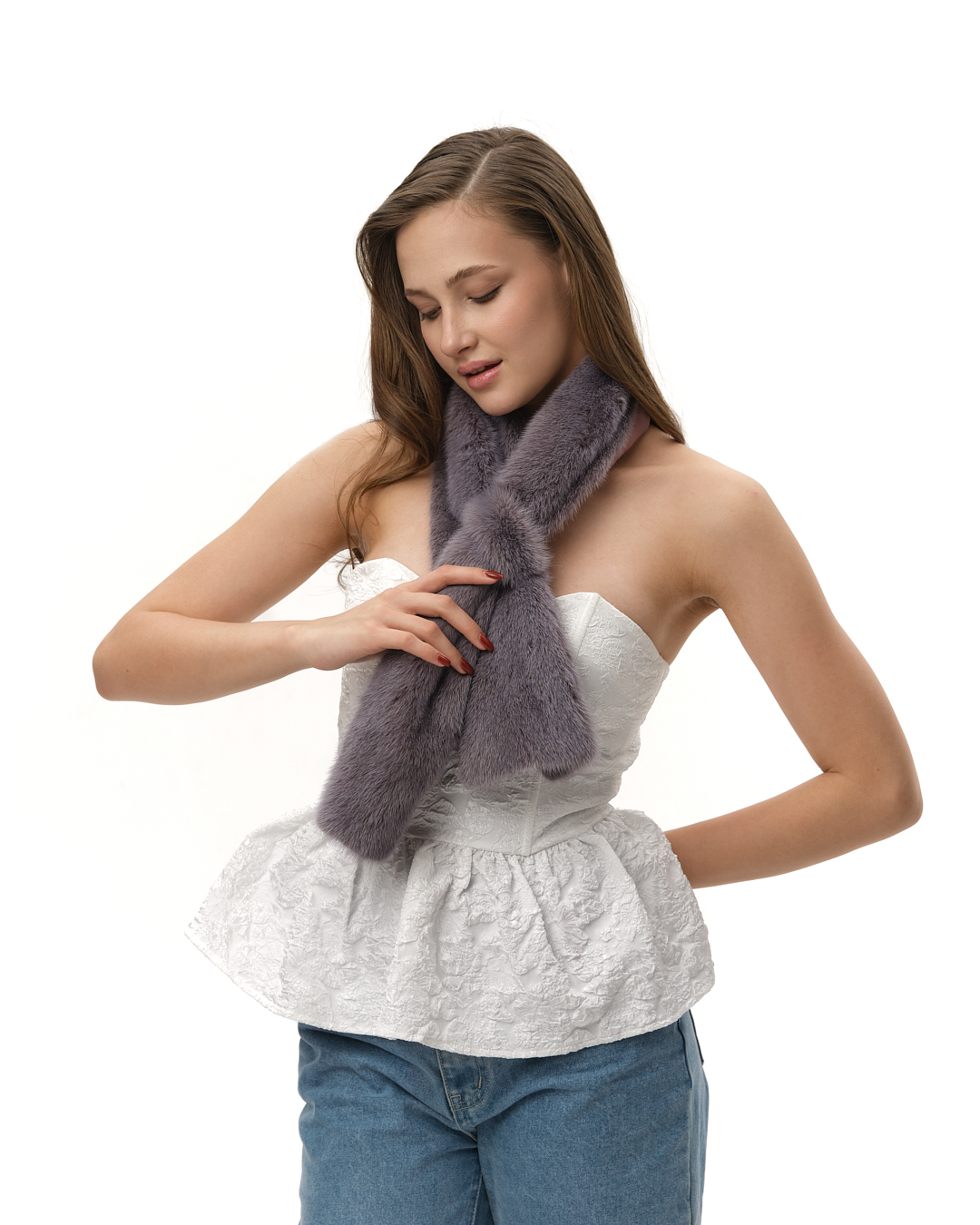 шарф из меха норки