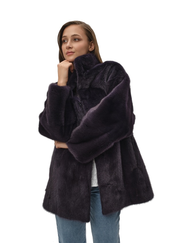 полупальто из меха норки