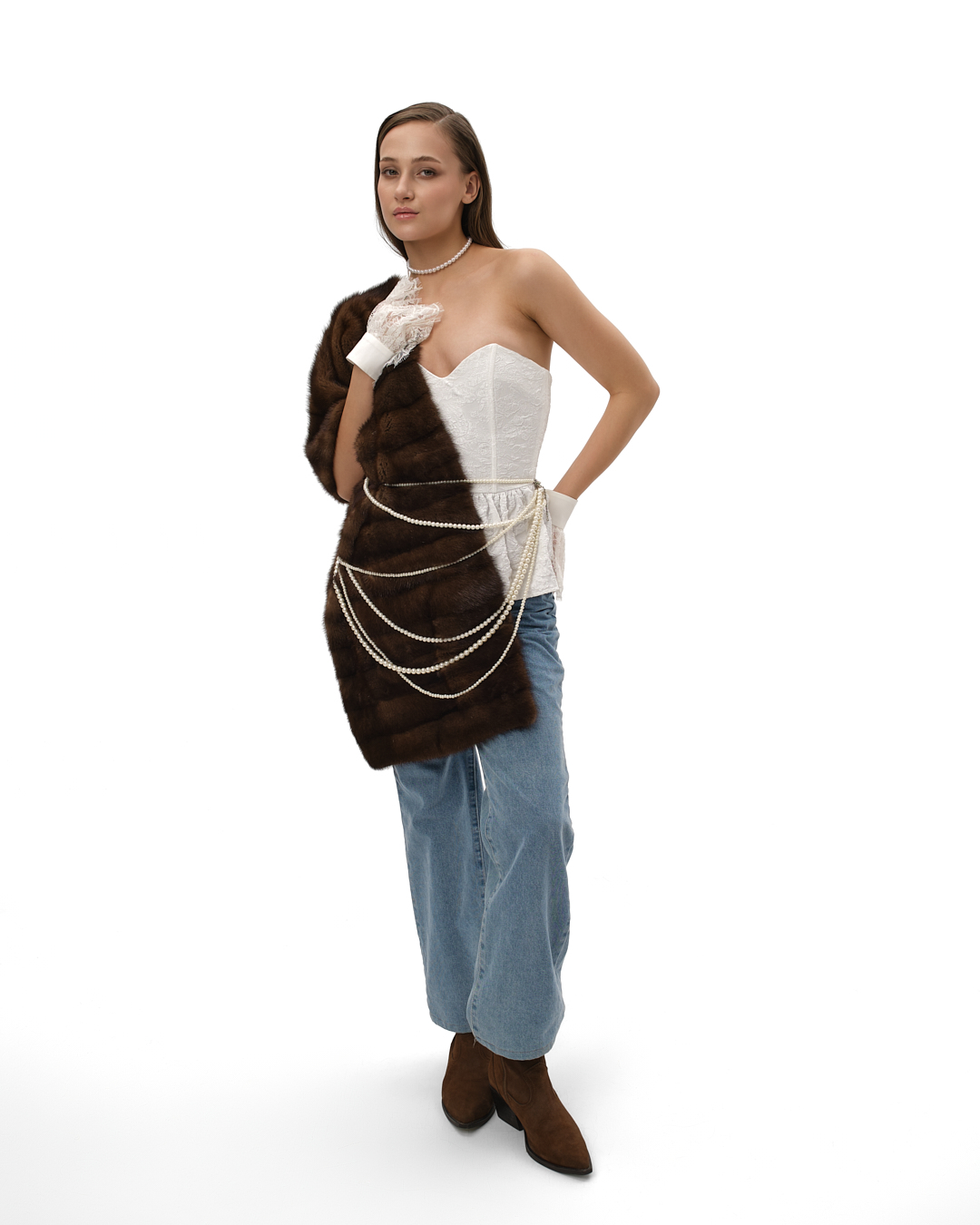 шарф из меха норки