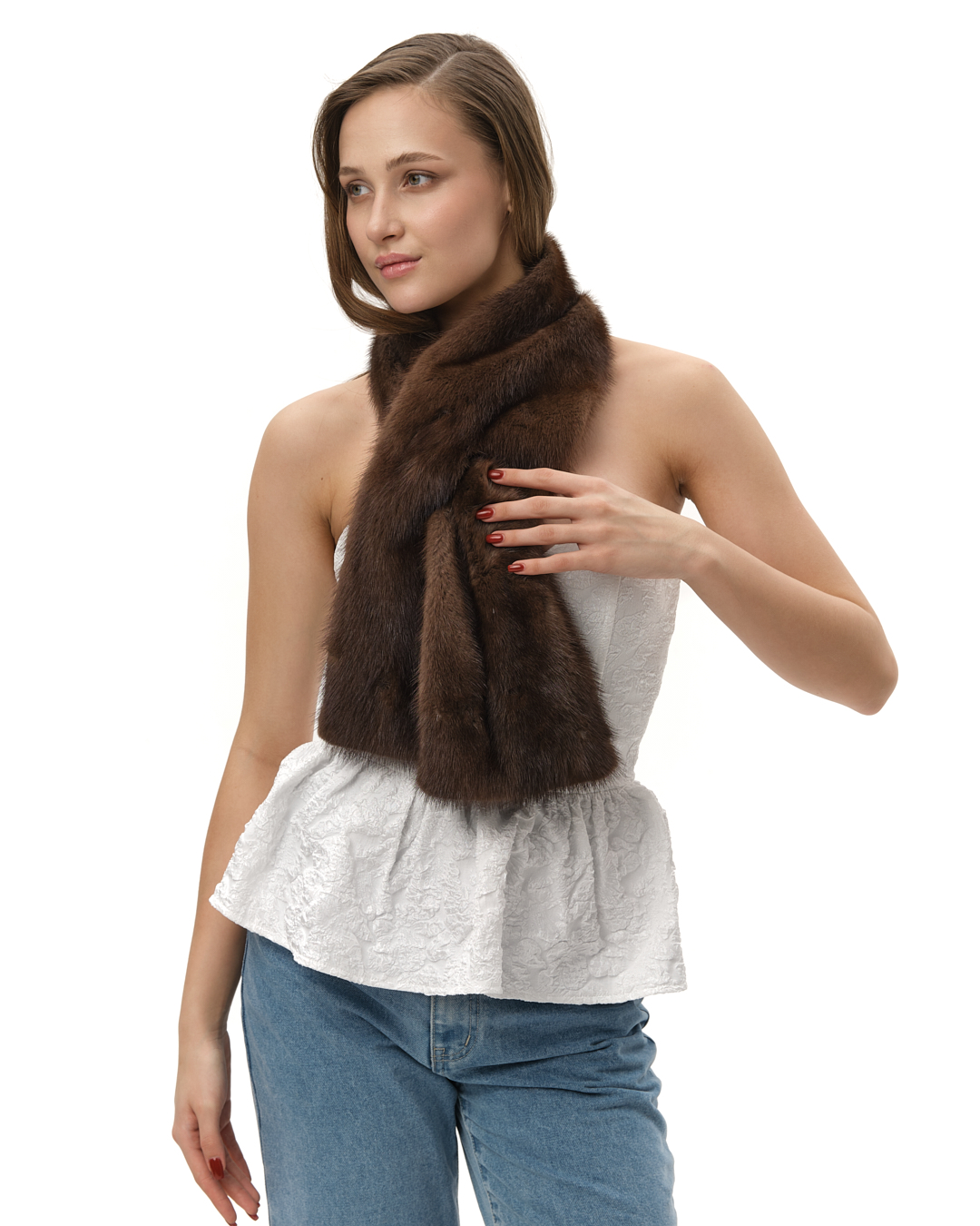 шарф из меха норки