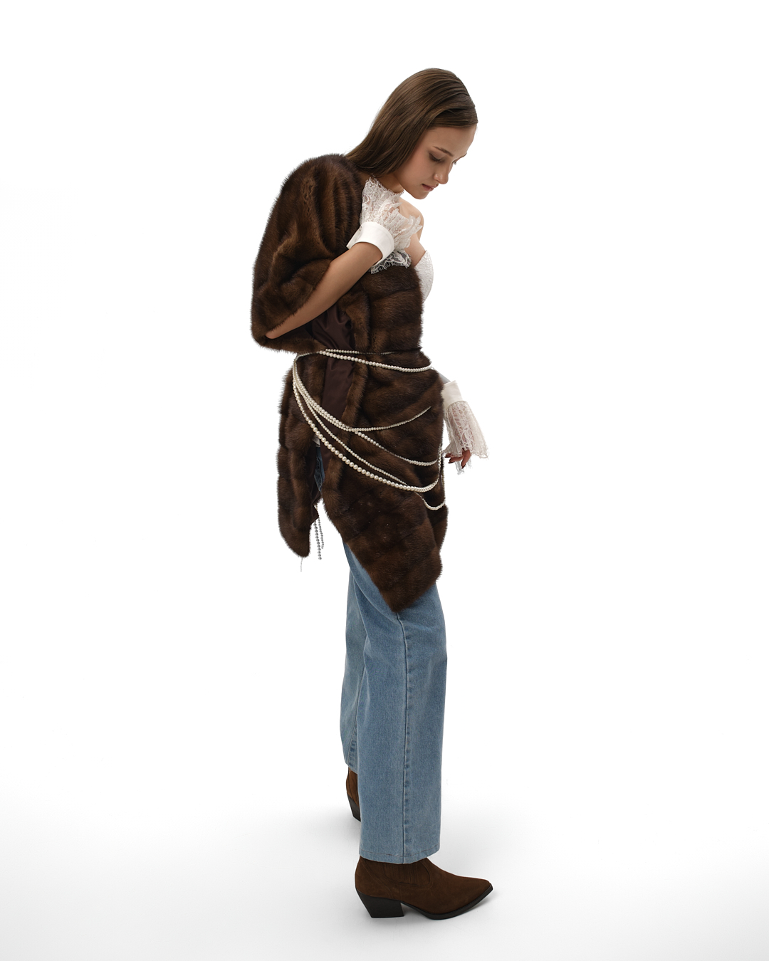 шарф из меха норки